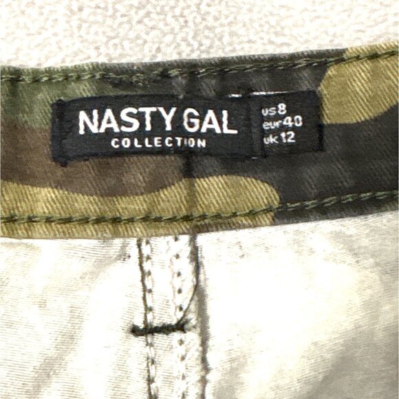 Nasty Gal Camo Cargo Jogger Pants Streetwear Military Style - Picture 3 of 5